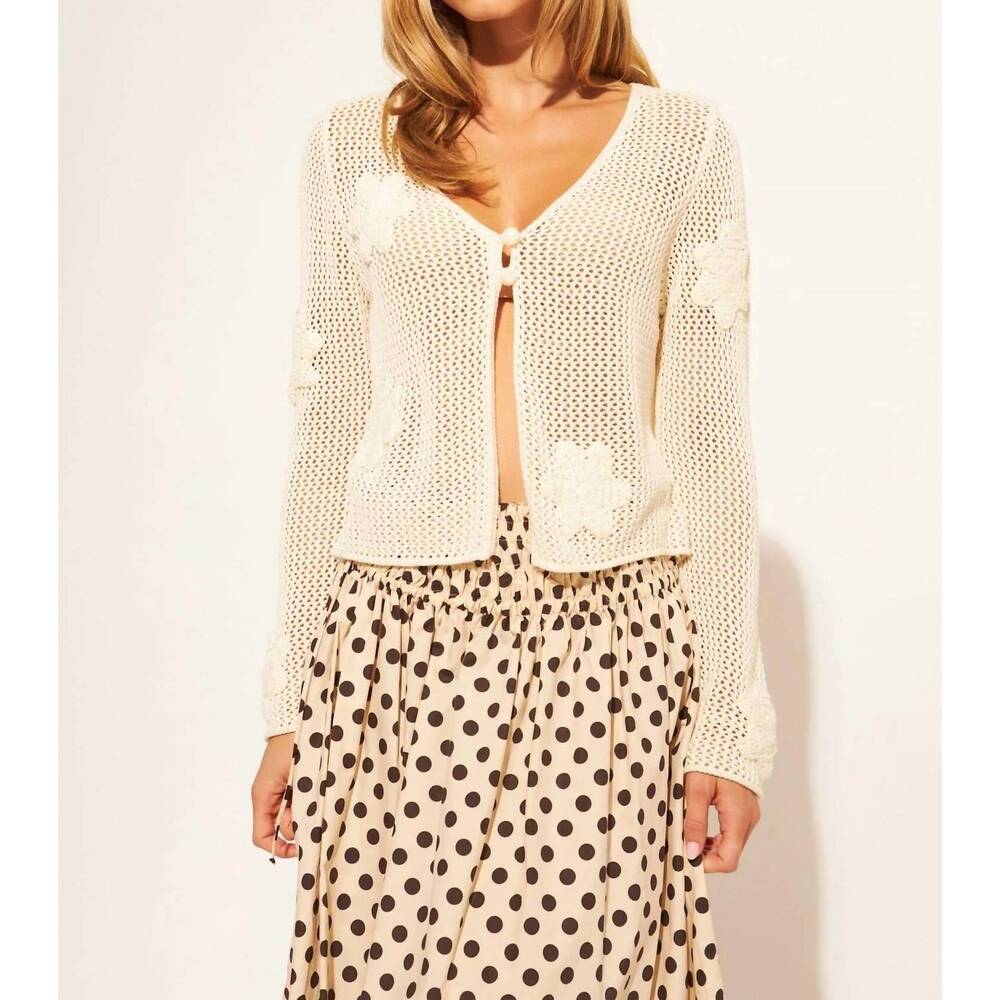 NEW JOHN + JENN renzo open-front cardigan in ivory